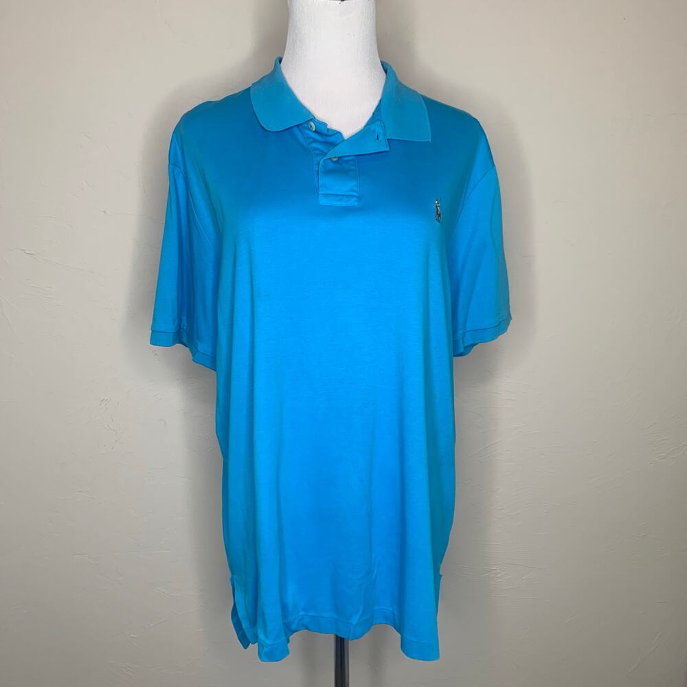 Polo Ralph Lauren Turquoise Blue Polo Shirt Sz XL